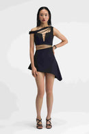 Rebel Grace Black Asymmetrical Dress Front View