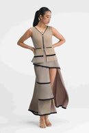 Syna Set Taupe Two-Piece Outfit Full-Length Look