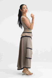 Syna Set Taupe Two-Piece Outfit Left Side View