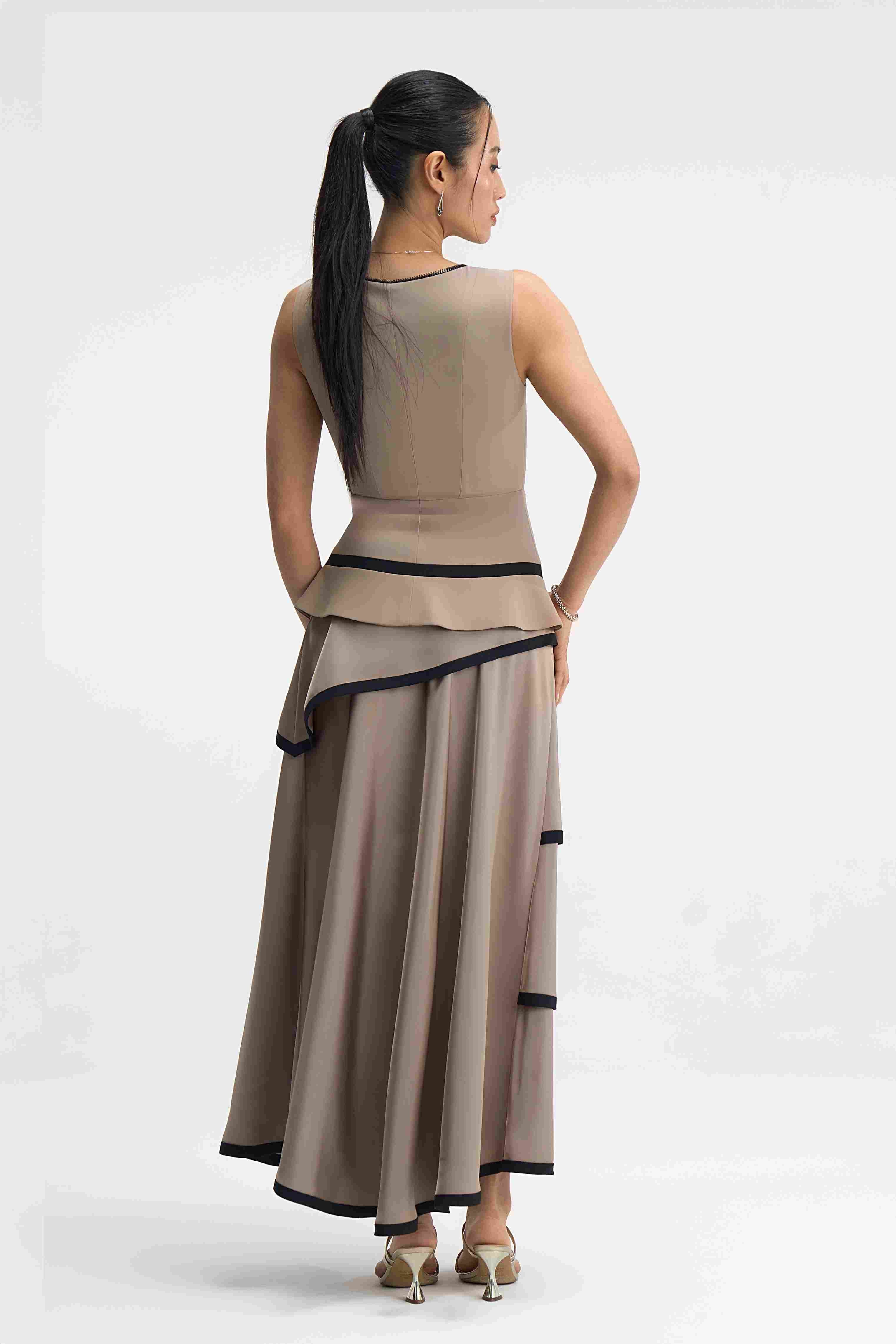Syna Set Taupe Two-Piece Outfit Back View