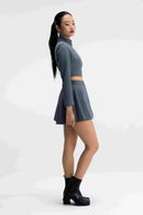 Arche Type Grey Cropped Jacket Set Left Side View