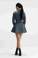 Arche Type Grey Cropped Jacket Set Close-Up Detail