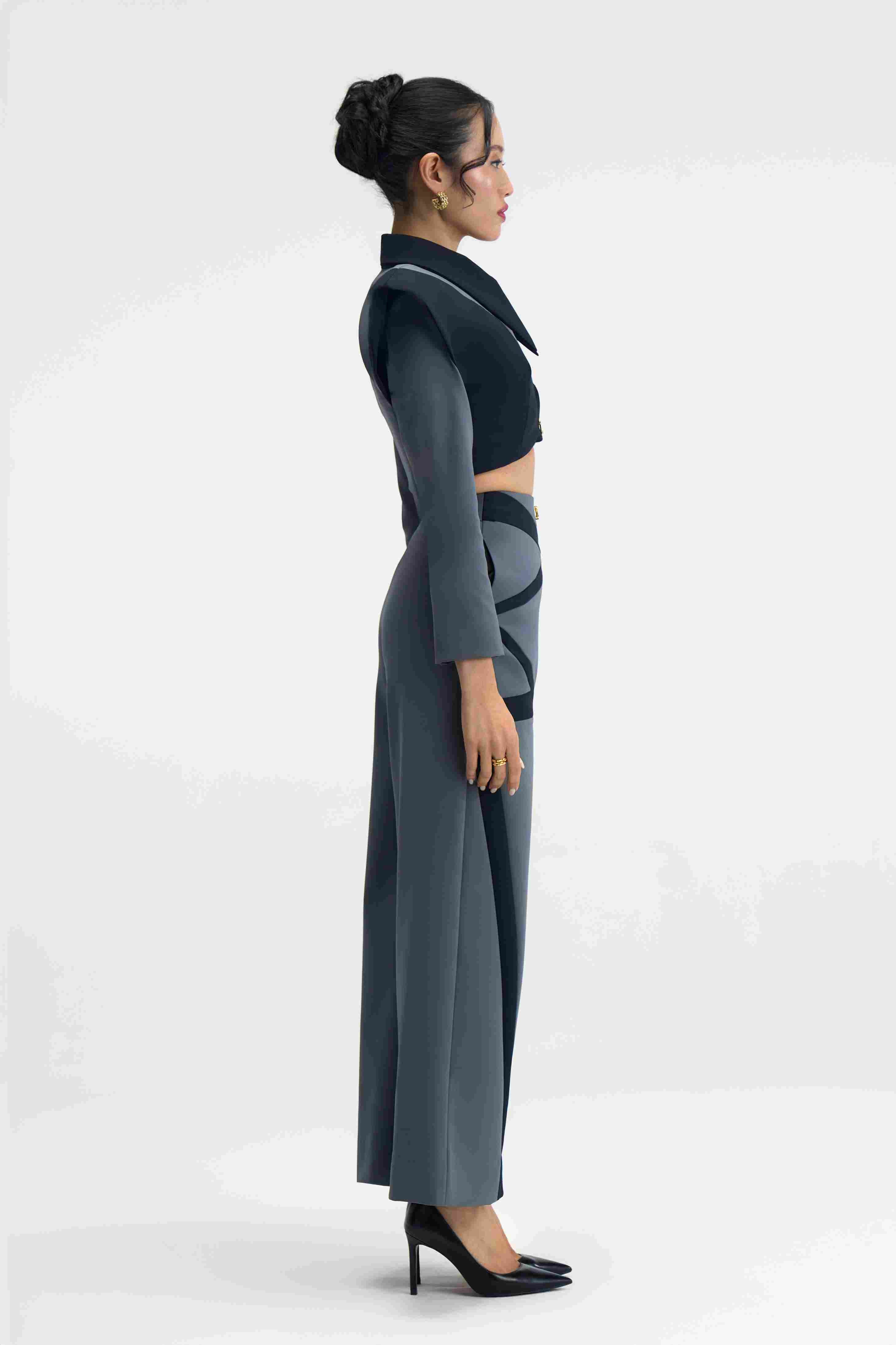 Axion Suit Grey Power Suit Left Side View