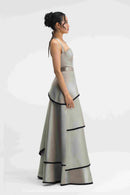 Mirelle Silver Halter Skirt Set Right Side View