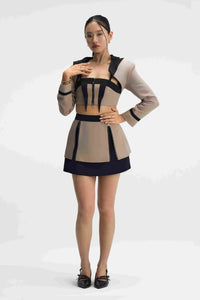 Zenith Set Taupe Bustier & Skirt Set Right Side View