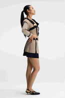 Zenith Set Taupe Bustier & Skirt Set Left Side View