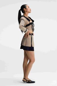 Zenith Set Taupe Bustier & Skirt Set Left Side View