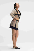 Zenith Set Taupe Bustier & Skirt Set Close-Up Detail