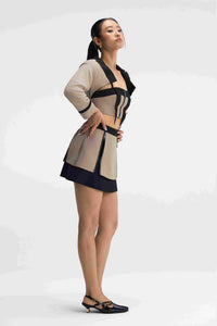 Zenith Set Taupe Bustier & Skirt Set Close-Up Detail